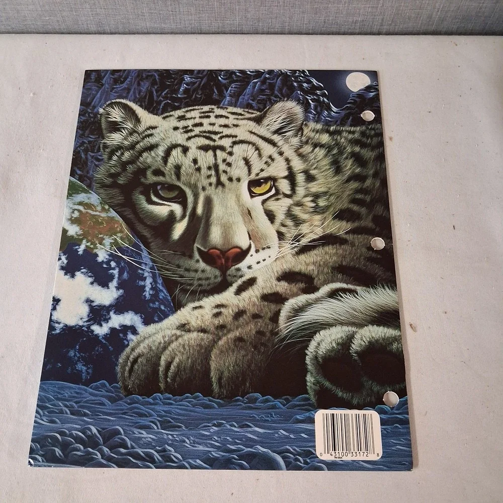 Vintage Mead Schimmel Portfolio Folder Snow Leopard 2003 Art Impressions